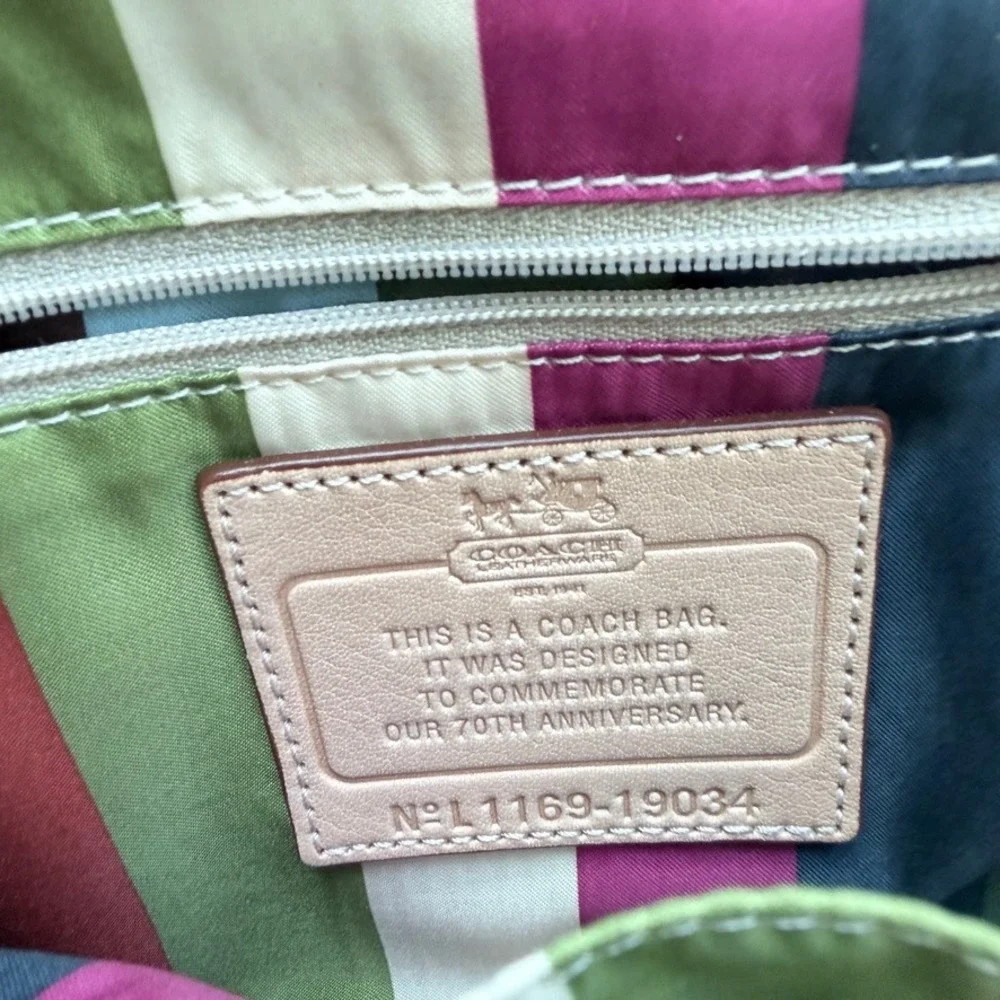Coach Willis 70th Anniversary Khaki Signature Crossbody Bag Tassel L1169-19034